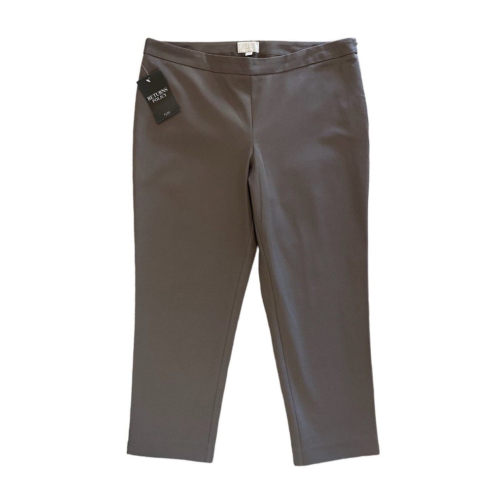 NWT PURE Collection Women’s Size 14/16 Taupe Crop Dress Pants Professional NEW